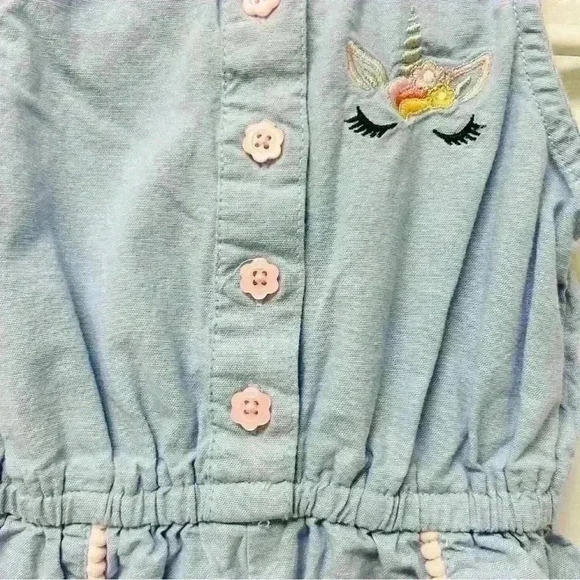 Penelope Mack little girl romper sleeveless with unicorn size 3T toddler - Picture 5 of 12